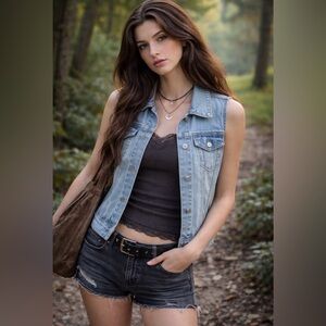 GAP Light Wash Denim Vest – Size Large